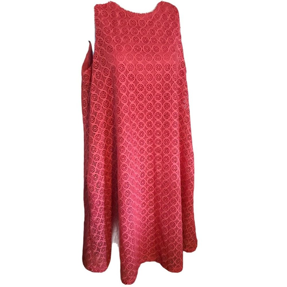 Nannette Lapore  coral sleeveless dress lace  sz 8